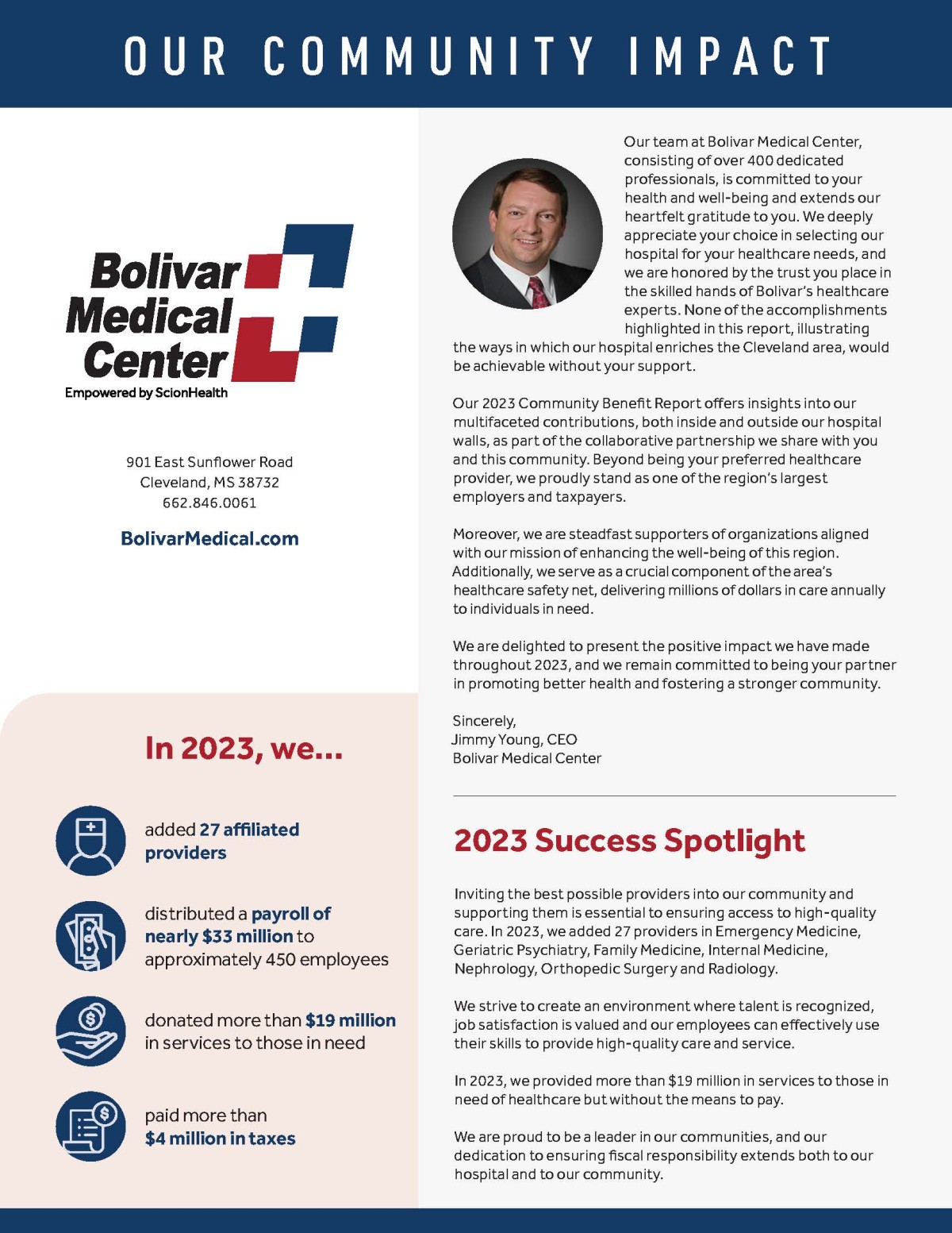 Community Benefit Report Bolivar Medical Center 2023